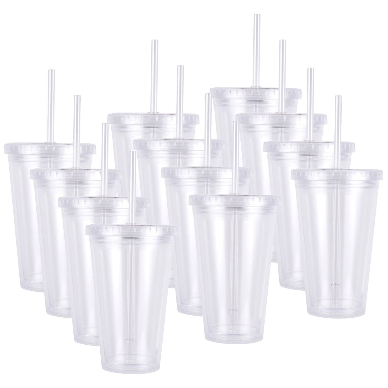 12 Pack: 18oz. Plastic Tumbler with Straw by Celebrate It™